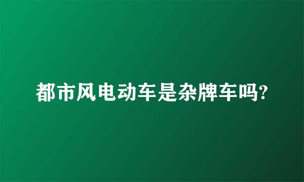 都市风电动车是杂牌车吗?