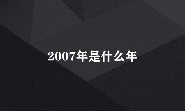 2007年是什么年