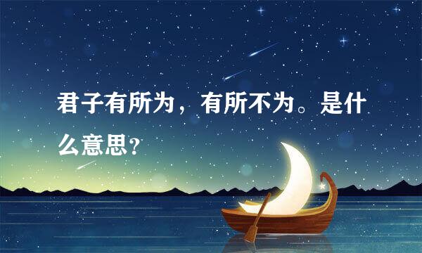 君子有所为，有所不为。是什么意思？