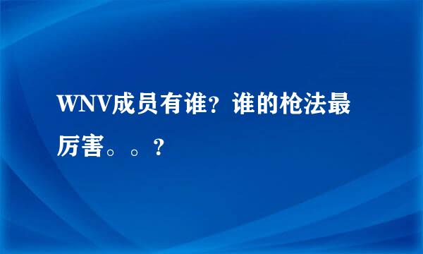 WNV成员有谁？谁的枪法最厉害。。？