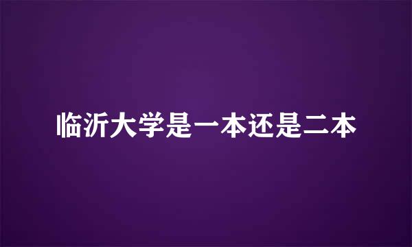 临沂大学是一本还是二本