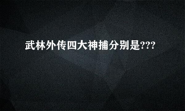 武林外传四大神捕分别是???