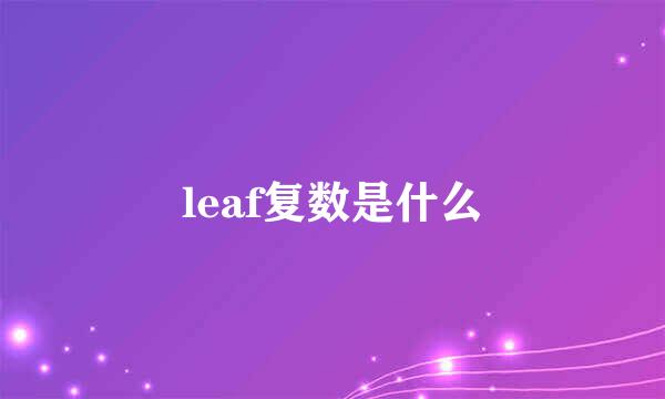 leaf复数是什么