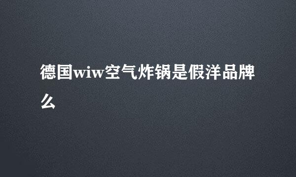 德国wiw空气炸锅是假洋品牌么