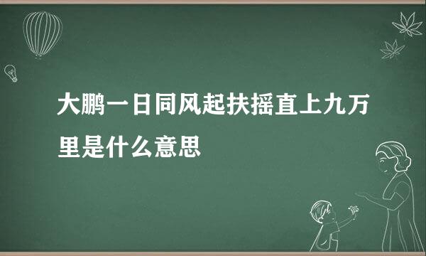 大鹏一日同风起扶摇直上九万里是什么意思