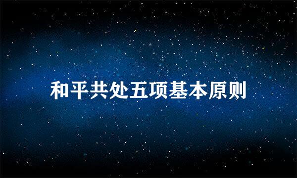 和平共处五项基本原则