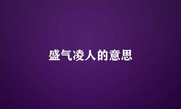 盛气凌人的意思