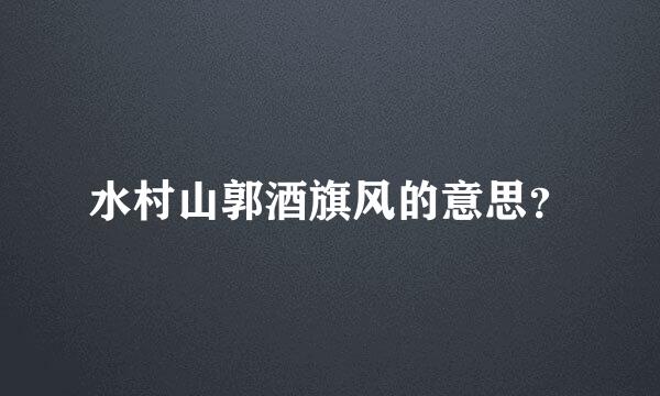 水村山郭酒旗风的意思？