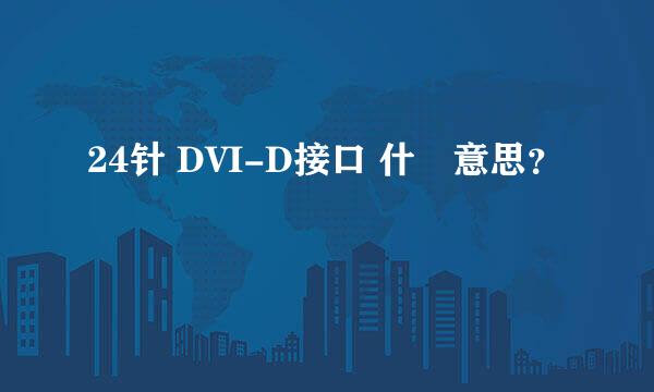 24针 DVI-D接口 什麼意思？