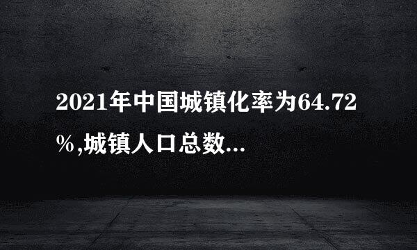 2021年中国城镇化率为64.72%,城镇人口总数9.1亿人,占世界城镇总人口比重？