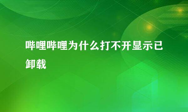 哔哩哔哩为什么打不开显示已卸载