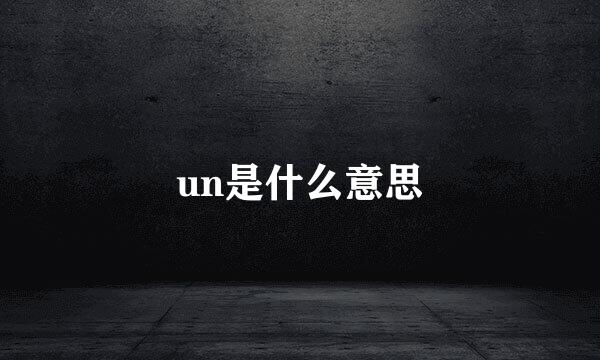 un是什么意思