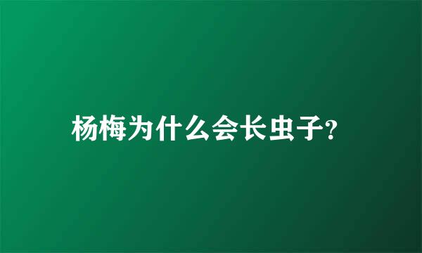 杨梅为什么会长虫子？