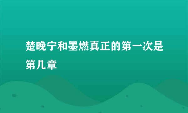 楚晚宁和墨燃真正的第一次是第几章