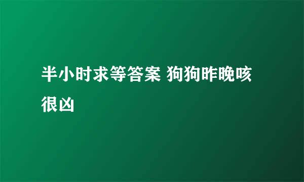 半小时求等答案 狗狗昨晚咳很凶