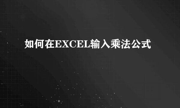 如何在EXCEL输入乘法公式