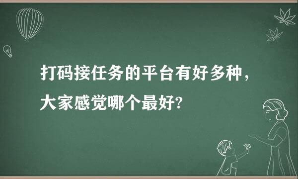 打码接任务的平台有好多种，大家感觉哪个最好?