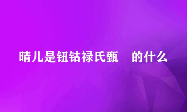 晴儿是钮钴禄氏甄嬛的什么