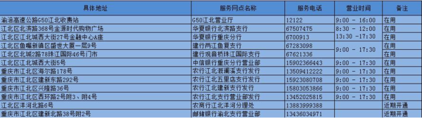 重庆etc安装点有哪些