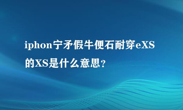 iphon宁矛假牛便石耐穿eXS的XS是什么意思？