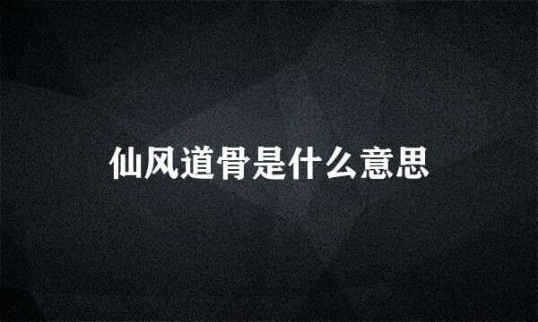 仙风道骨是什么意思