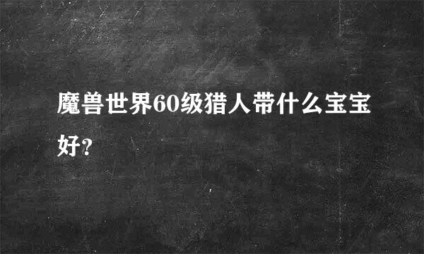 魔兽世界60级猎人带什么宝宝好？