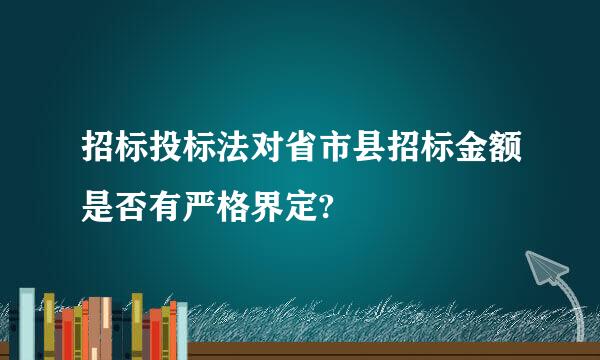 招标投标法对省市县招标金额是否有严格界定?