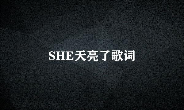 SHE天亮了歌词