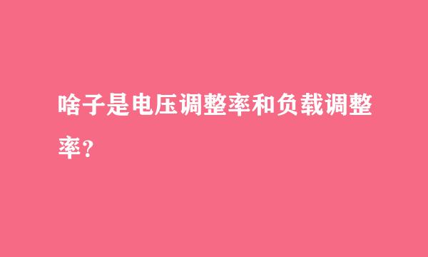 啥子是电压调整率和负载调整率？