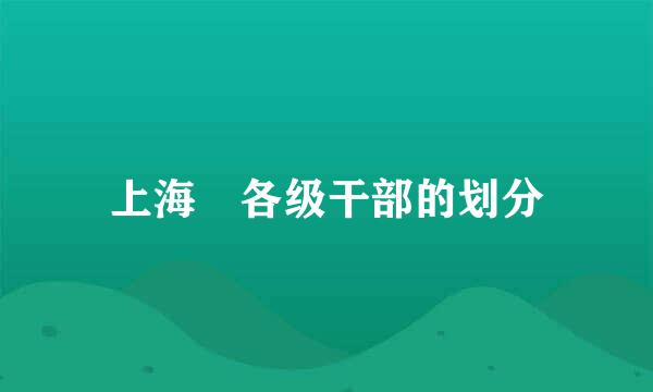 上海 各级干部的划分