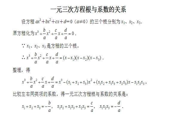 高中一元三次方程快速解法