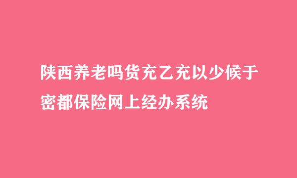 陕西养老吗货充乙充以少候于密都保险网上经办系统