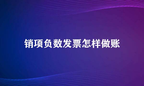 销项负数发票怎样做账