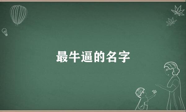 最牛逼的名字