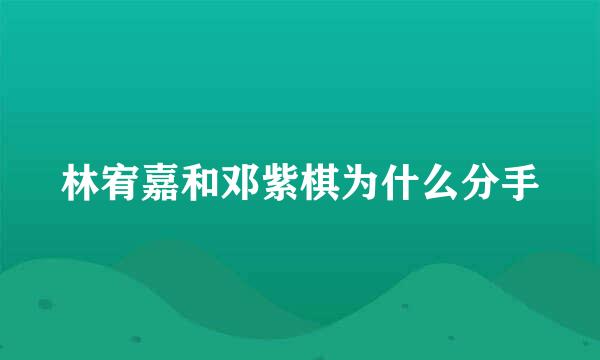 林宥嘉和邓紫棋为什么分手