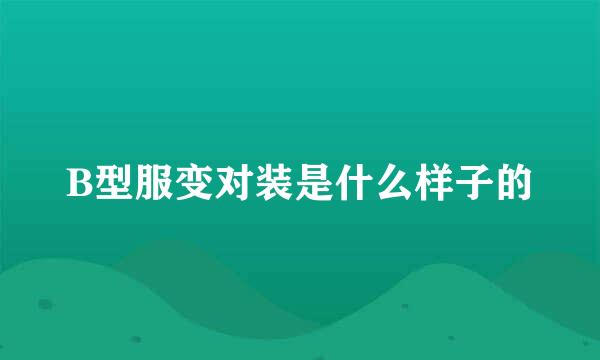 B型服变对装是什么样子的