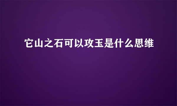 它山之石可以攻玉是什么思维