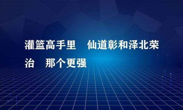 灌篮高手里 仙道彰和泽北荣治 那个更强