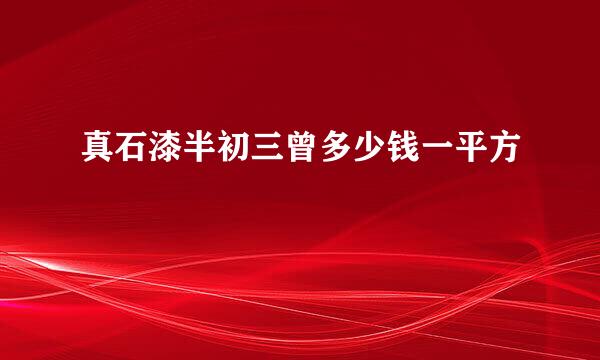 真石漆半初三曾多少钱一平方