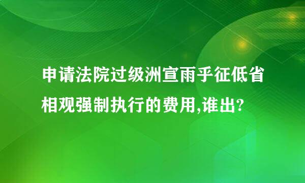 申请法院过级洲宣雨乎征低省相观强制执行的费用,谁出?