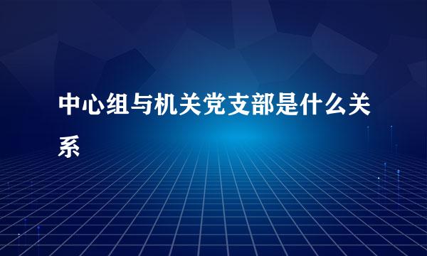 中心组与机关党支部是什么关系