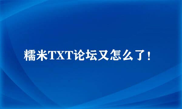 糯米TXT论坛又怎么了！