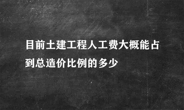 目前土建工程人工费大概能占到总造价比例的多少