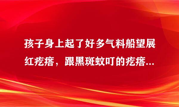 孩子身上起了好多气料船望展红疙瘩，跟黑斑蚊叮的疙瘩相似，直径大约在2cm左右，奇痒。这是什么原因？