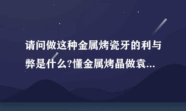 请问做这种金属烤瓷牙的利与弊是什么?懂金属烤晶做袁减距瓷牙的专业人士请进来！！！始凯缩李水印次许