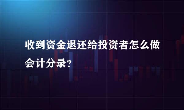 收到资金退还给投资者怎么做会计分录？