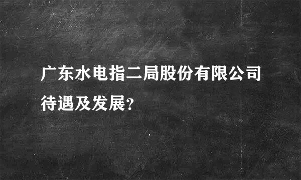 广东水电指二局股份有限公司待遇及发展？