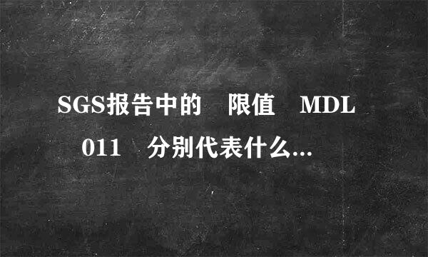 SGS报告中的 限值 MDL 011 分别代表什么意思?怎么看一向测试的数据!