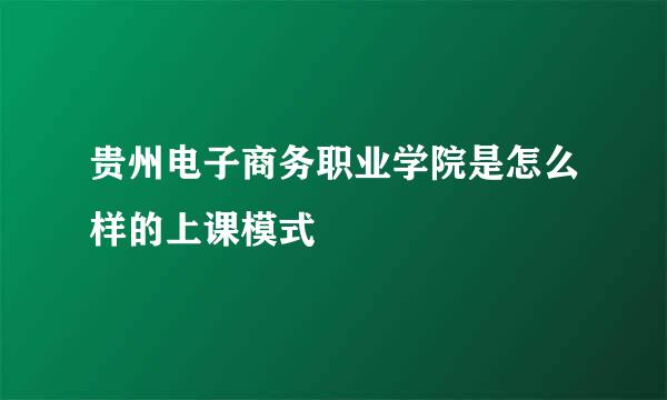 贵州电子商务职业学院是怎么样的上课模式