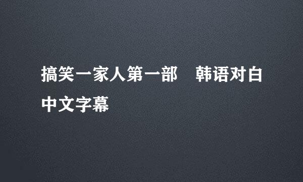 搞笑一家人第一部 韩语对白中文字幕